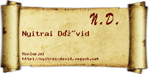 Nyitrai Dávid névjegykártya